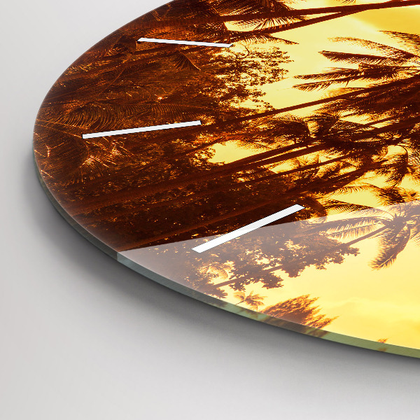 Zegar okrągły z nadrukiem Słoneczne palmy