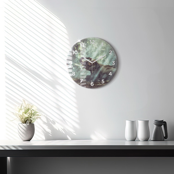 Zegar okrągły z nadrukiem Chłopczyk czyta książkę