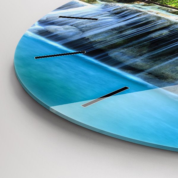 Zegar ścienny okrągły Wodospad w lesie