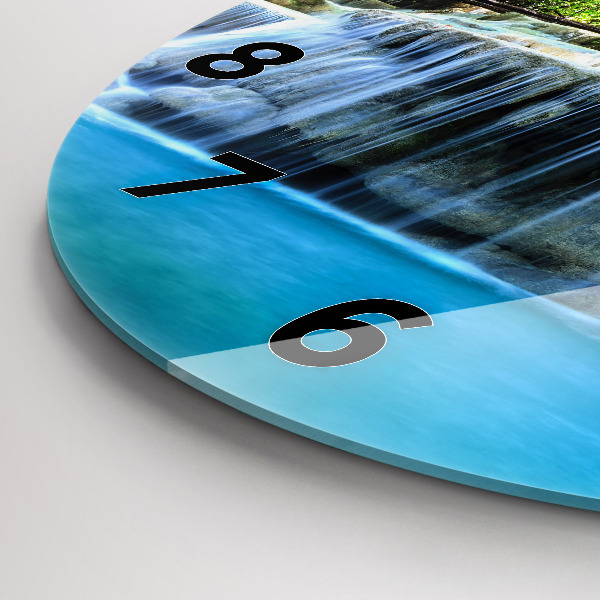 Zegar ścienny okrągły Wodospad w lesie