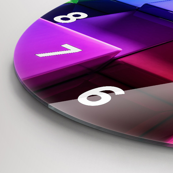 Zegar ścienny okrągły Kolorowe kostki