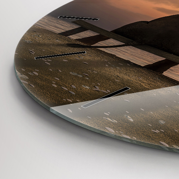 Zegar ścienny okrągły Zwierzęta i zachód słońca