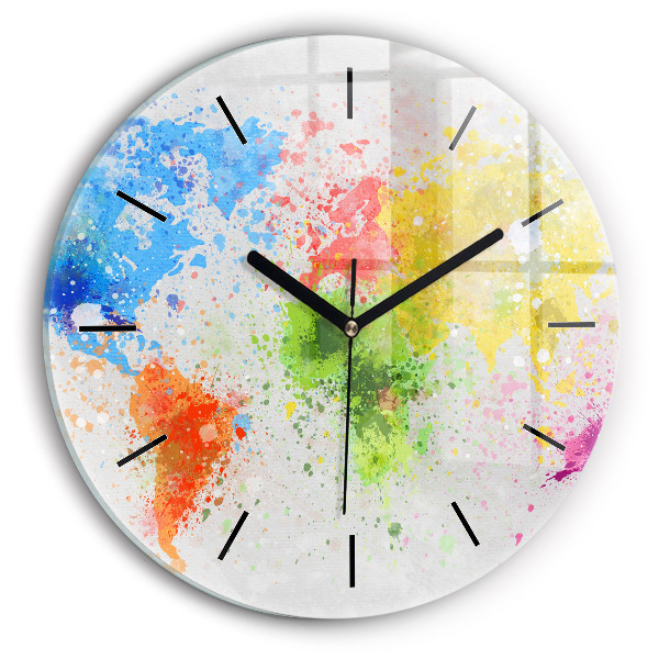 Zegar ścienny okrągły Mapa świata na papierze