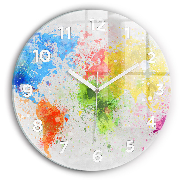 Zegar ścienny okrągły Mapa świata na papierze