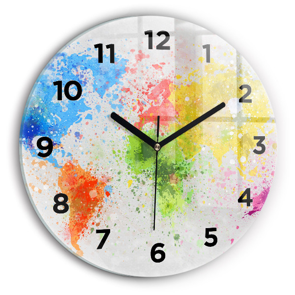 Zegar ścienny okrągły Mapa świata na papierze