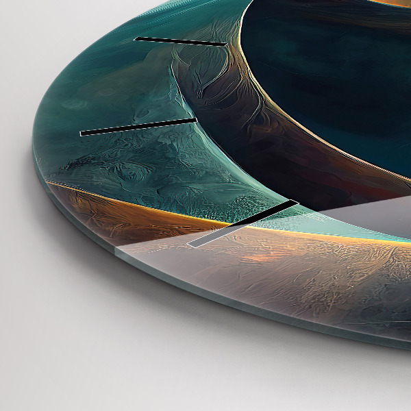 Zegar szklany okrągły Płynący wodospad