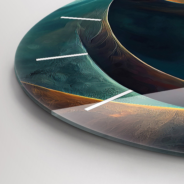 Zegar szklany okrągły Płynący wodospad