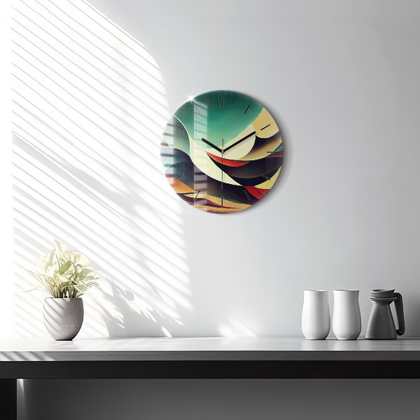 Zegar szklany okrągły Linie abstrakcyjne tło