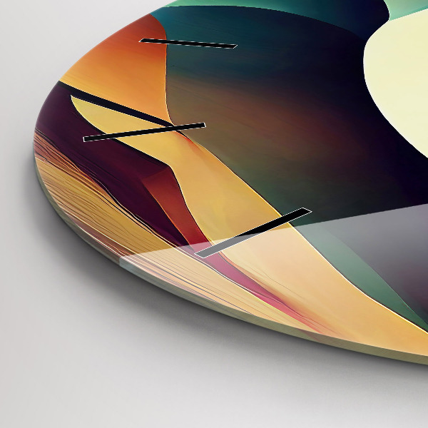 Zegar szklany okrągły Linie abstrakcyjne tło