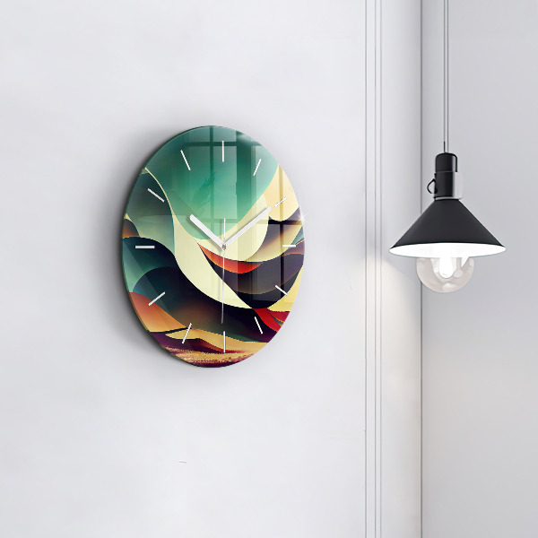 Zegar szklany okrągły Linie abstrakcyjne tło