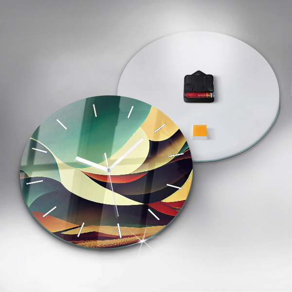 Zegar szklany okrągły Linie abstrakcyjne tło