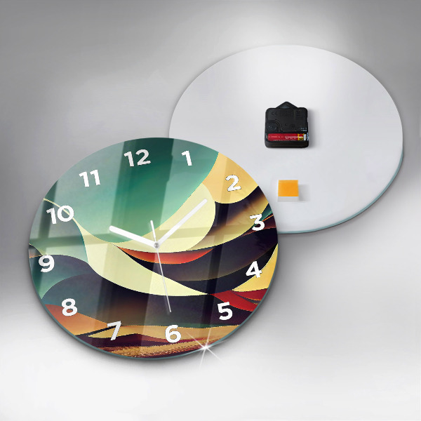 Zegar szklany okrągły Linie abstrakcyjne tło