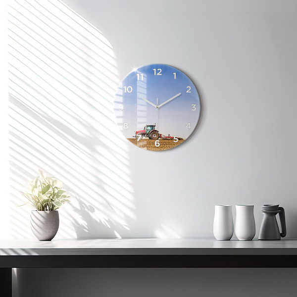 Zegar ścienny okrągły Rolnik w traktorze