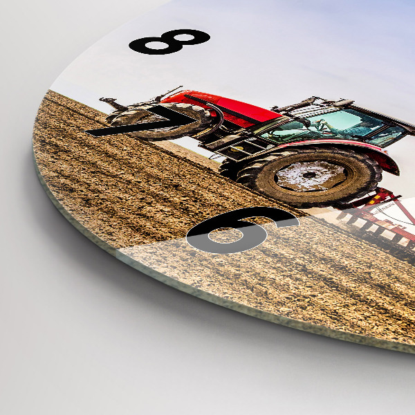 Zegar ścienny okrągły Rolnik w traktorze