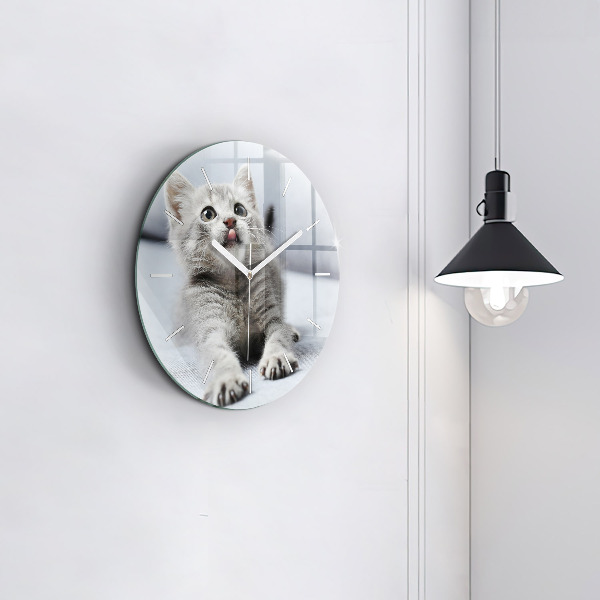 Zegar ścienny okrągły Kot na kanapie