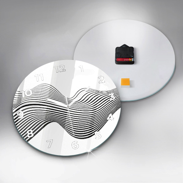 Zegar okrągły z nadrukiem Sztuka czarno-biała