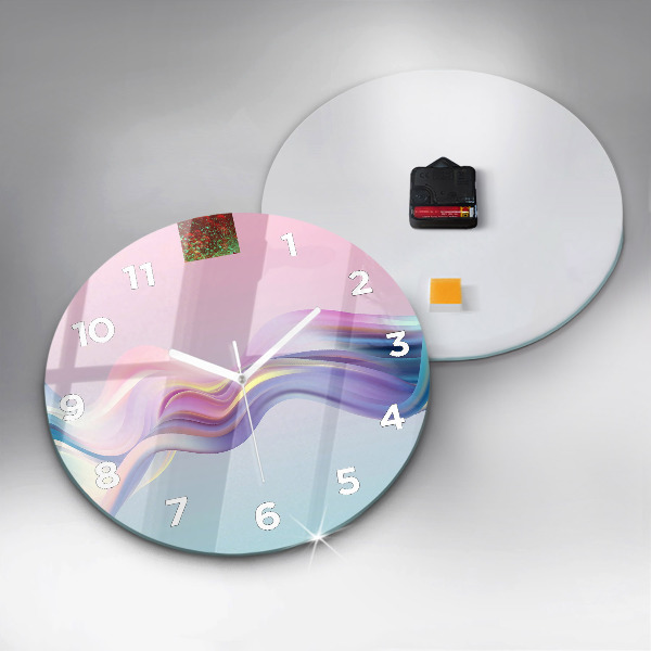 Zegar okrągły z nadrukiem Pastelowa abstrakcja fal