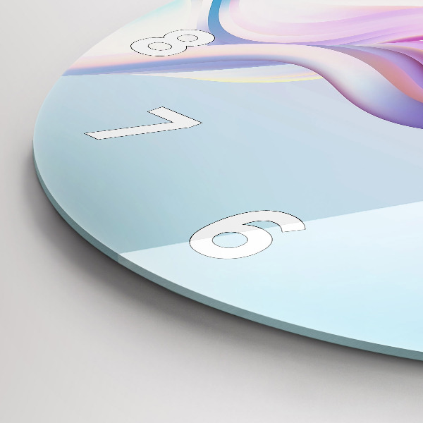 Zegar okrągły z nadrukiem Pastelowa abstrakcja fal