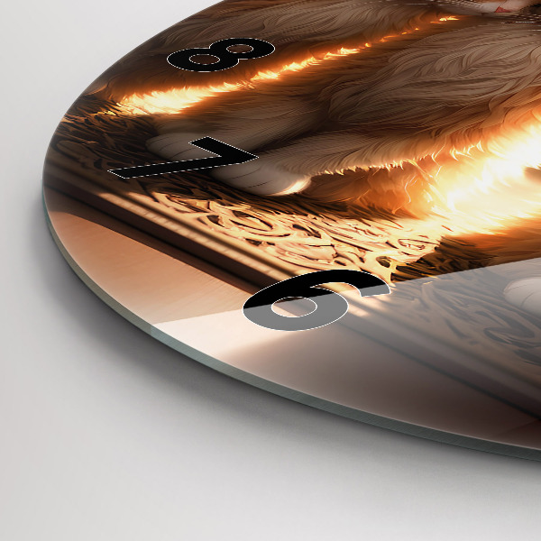 Zegar szklany okrągły Cztery kotki w słońcu