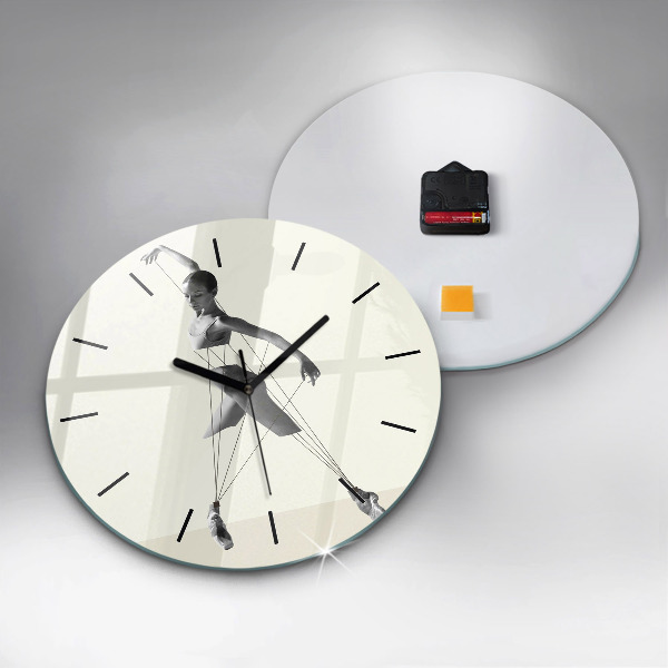 Zegar szklany okrągły Abstrakcja kobieta tancerka
