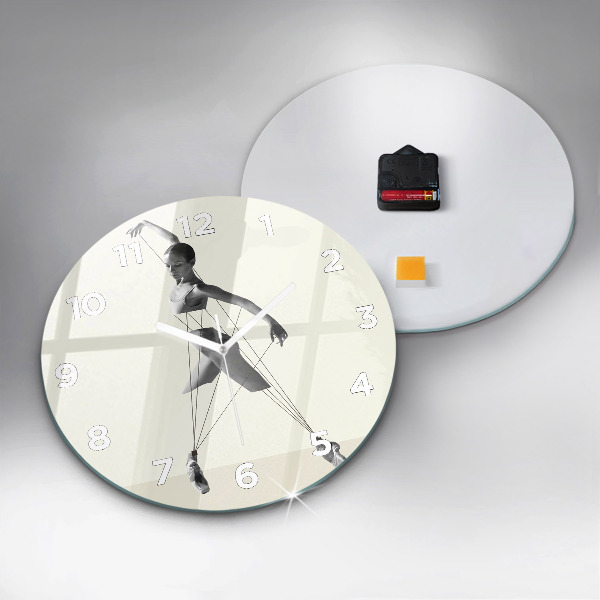Zegar szklany okrągły Abstrakcja kobieta tancerka