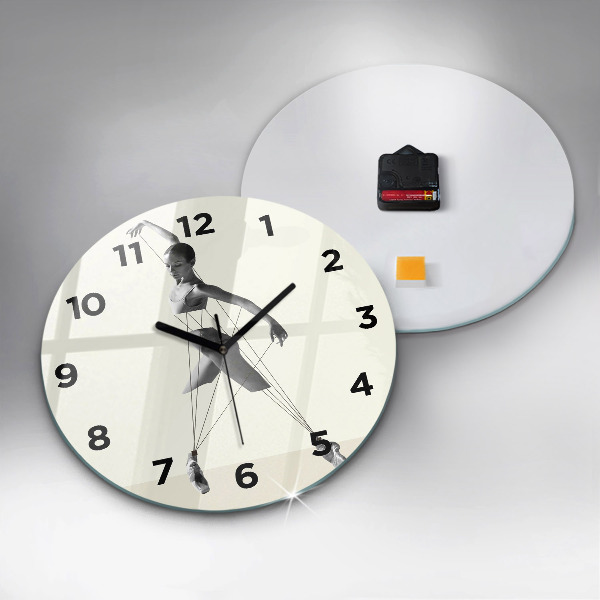 Zegar szklany okrągły Abstrakcja kobieta tancerka