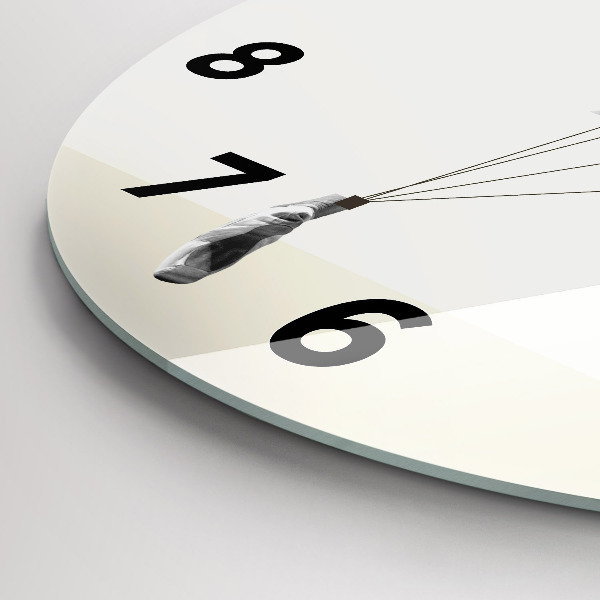 Zegar szklany okrągły Abstrakcja kobieta tancerka