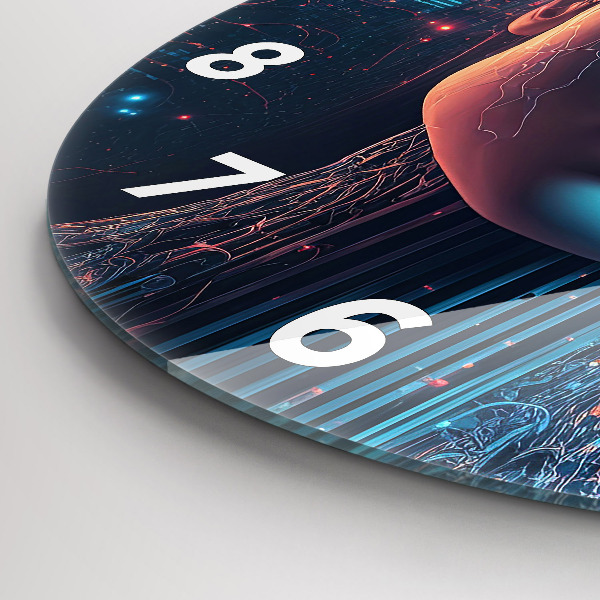 Zegar szklany okrągły Sztuczna inteligencja