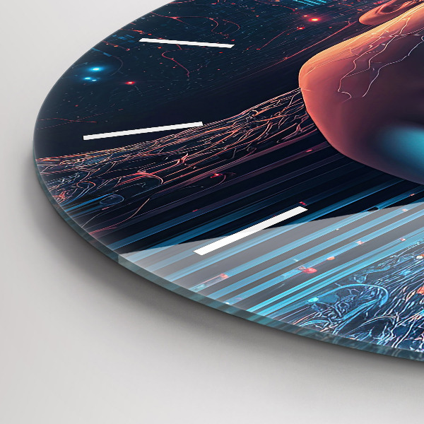 Zegar szklany okrągły Sztuczna inteligencja