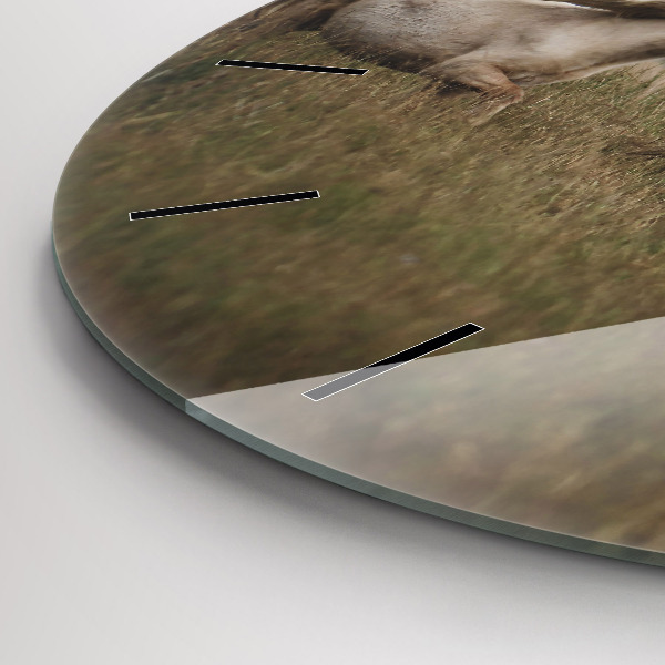 Zegar okrągły z nadrukiem Konie w galopie