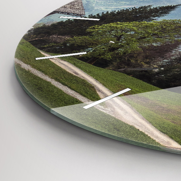 Zegar okrągły z nadrukiem Widok na góry