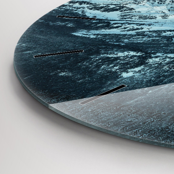 Zegar okrągły z nadrukiem Pasmo górskie zimą