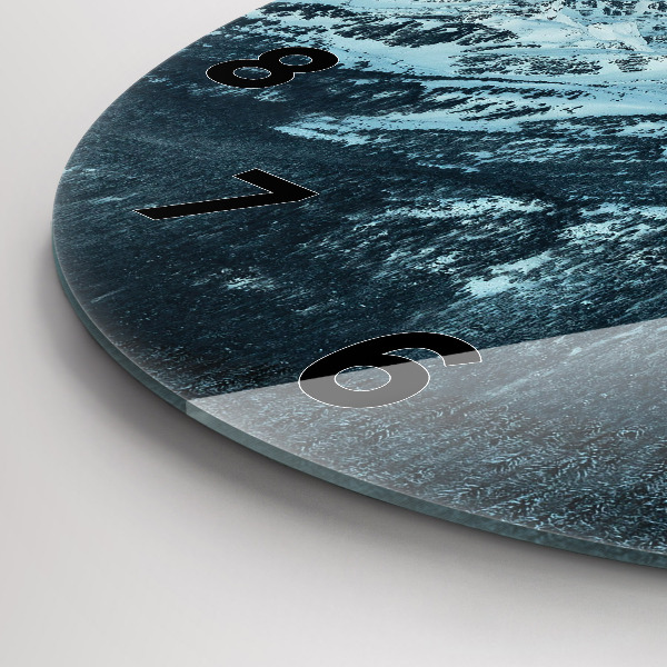 Zegar okrągły z nadrukiem Pasmo górskie zimą