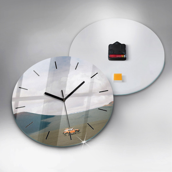 Zegar okrągły z nadrukiem Pojazd na pustyni Kamczatka