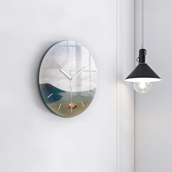 Zegar okrągły z nadrukiem Pojazd na pustyni Kamczatka