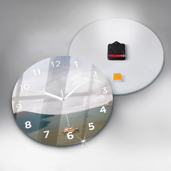 Zegar okrągły z nadrukiem Pojazd na pustyni Kamczatka