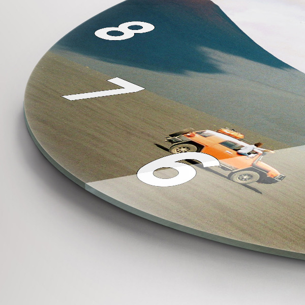 Zegar okrągły z nadrukiem Pojazd na pustyni Kamczatka