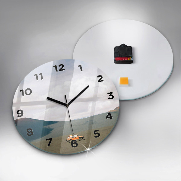 Zegar okrągły z nadrukiem Pojazd na pustyni Kamczatka