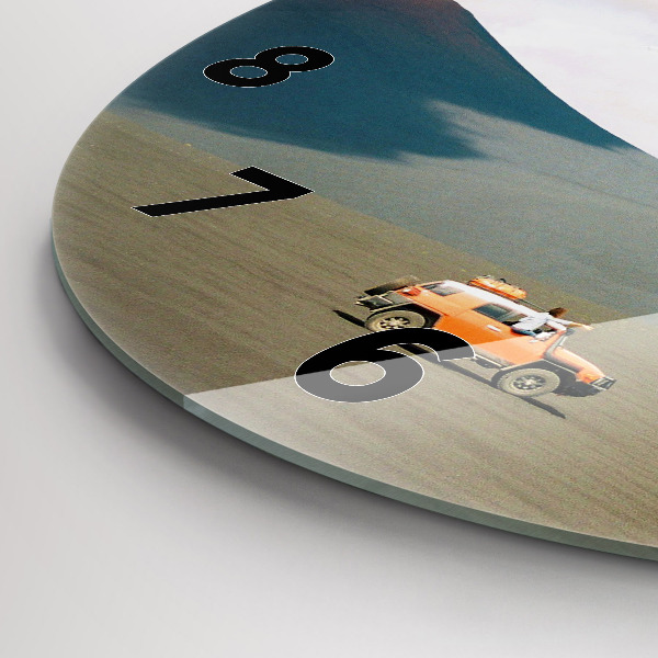 Zegar okrągły z nadrukiem Pojazd na pustyni Kamczatka