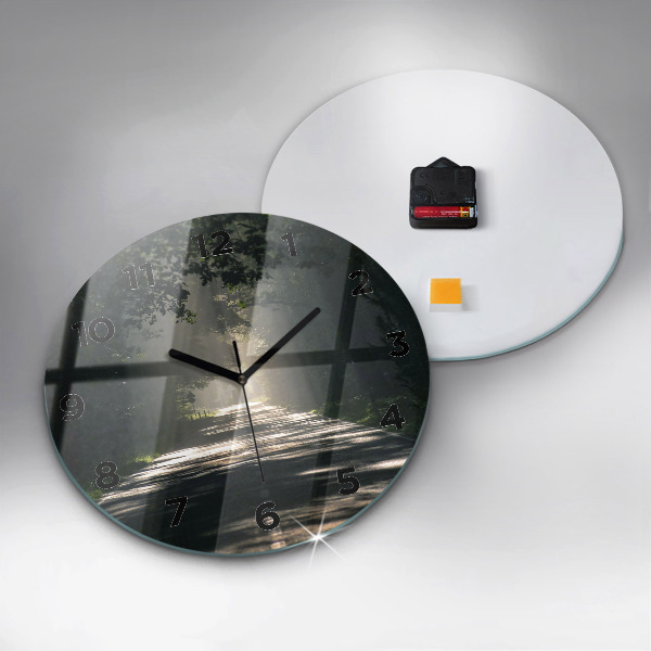 Zegar okrągły z nadrukiem Leśna droga