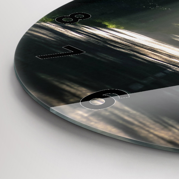 Zegar okrągły z nadrukiem Leśna droga