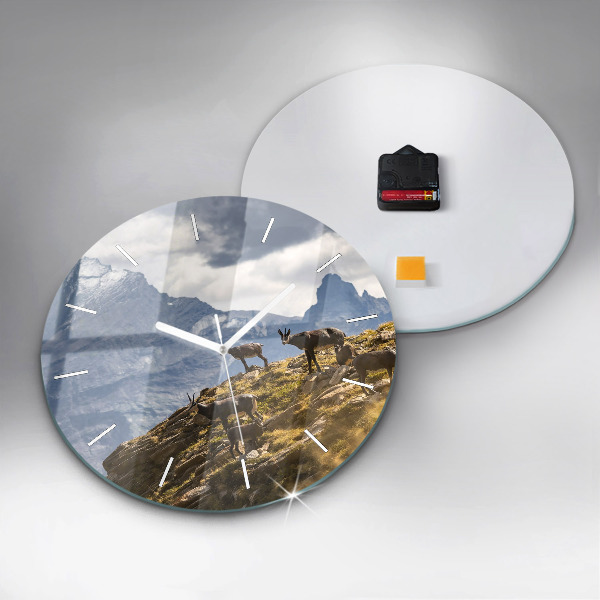 Zegar okrągły z nadrukiem Koza w Dolinie Aosta