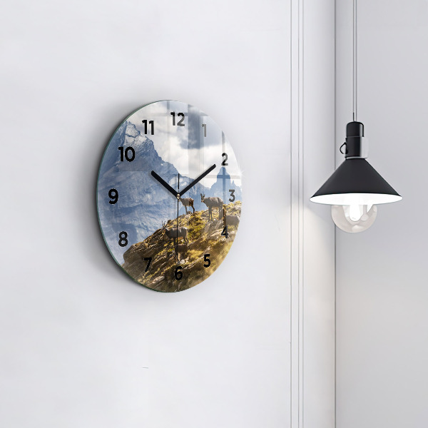 Zegar okrągły z nadrukiem Koza w Dolinie Aosta