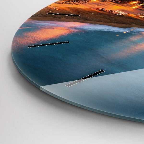 Zegar ścienny okrągły Plaża w Barcelonie