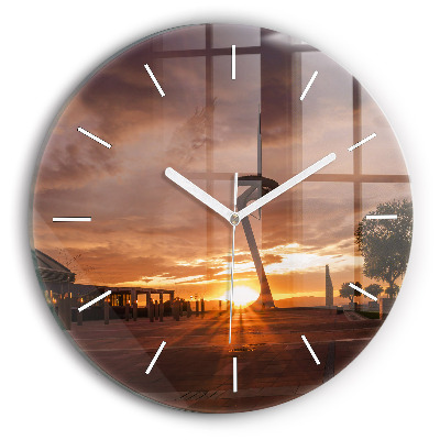 Zegar szklany okrągły Barcelona Park Olimpijski