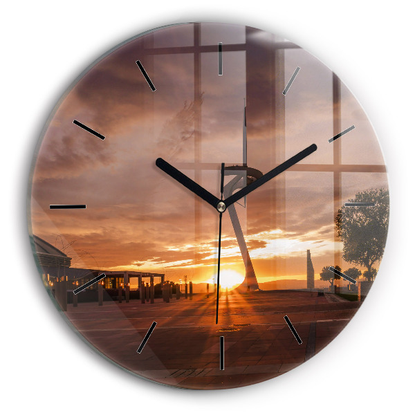 Zegar szklany okrągły Barcelona Park Olimpijski