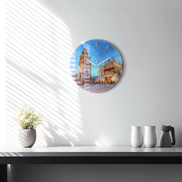 Zegar ścienny okrągły Rynek Główny w Krakowie