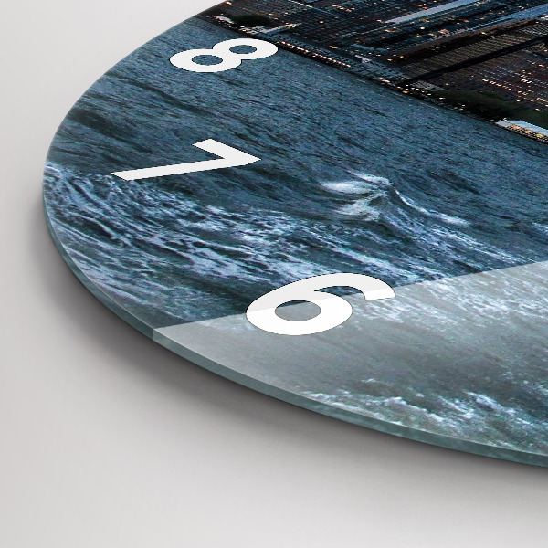 Zegar okrągły z nadrukiem Panorama Nowy Jork