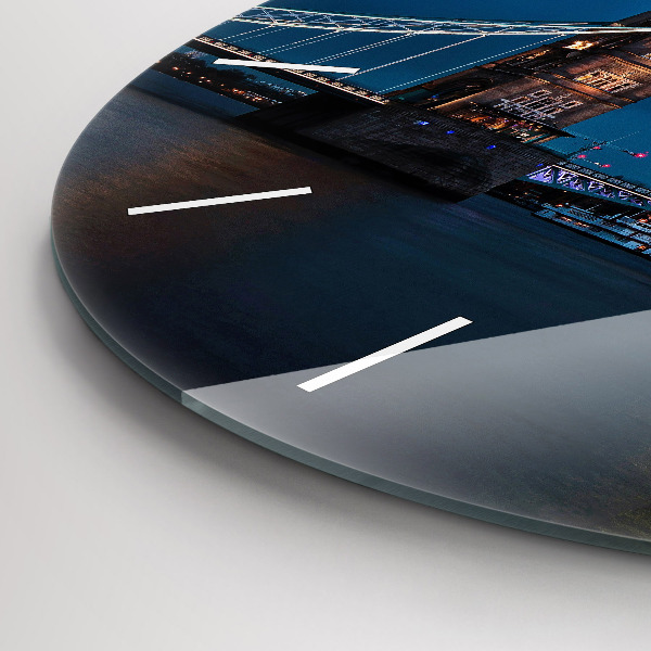 Zegar okrągły z nadrukiem Tower Bridge Londyn nocą