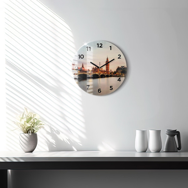 Zegar okrągły z nadrukiem Big Ben panorama Londynu